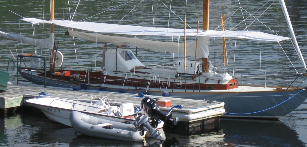 Full length sailboat shade awning