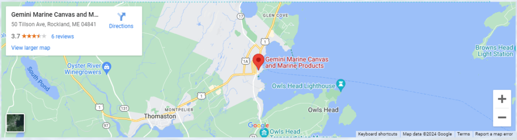 Map locating Gemini Marine Canvas